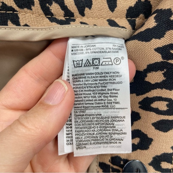 Banana Republic Leopard Animal Print Sloan Ankle Dress Pants Trousers Size 12 - Picture 8 of 8